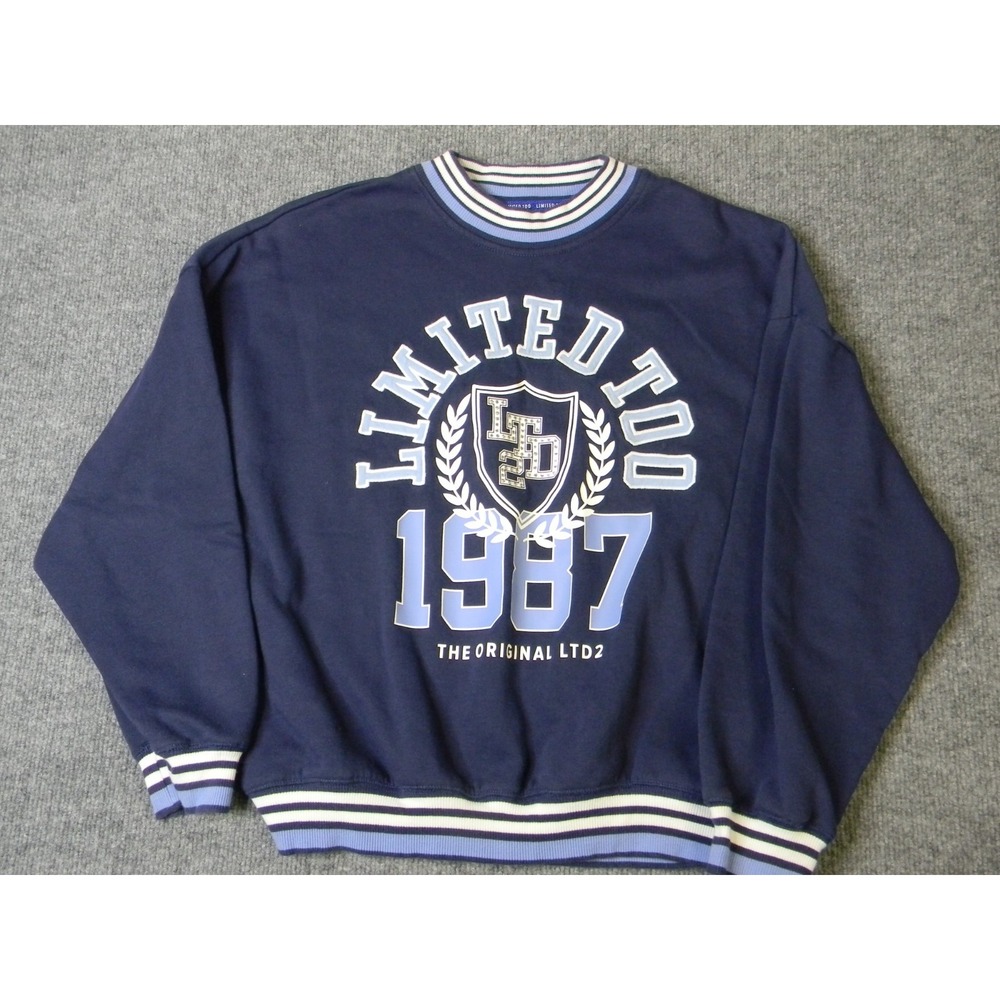 Limited Too 1987 Graphic Sweatshirt Girls Large 12/14 Blue Pullover Crewneck